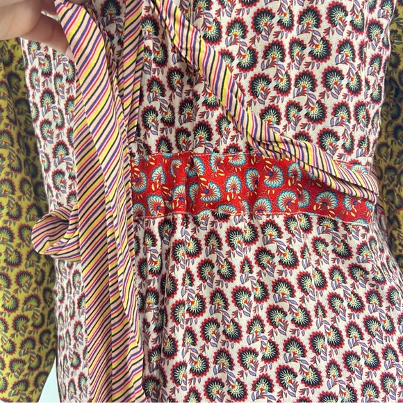 Cabi Poet BOHO Patchwork Kimono Style Duster Tie Closure Pockets. Size small - Picture 7 of 11